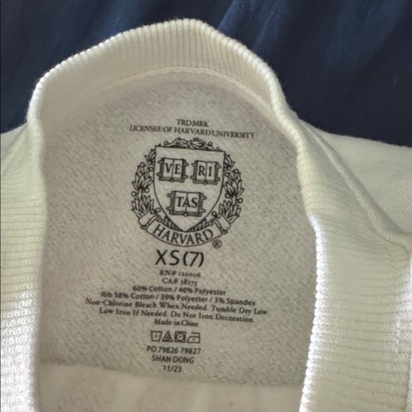 Harvard White Sweatshirt with Red Logo - Picture 4 of 6